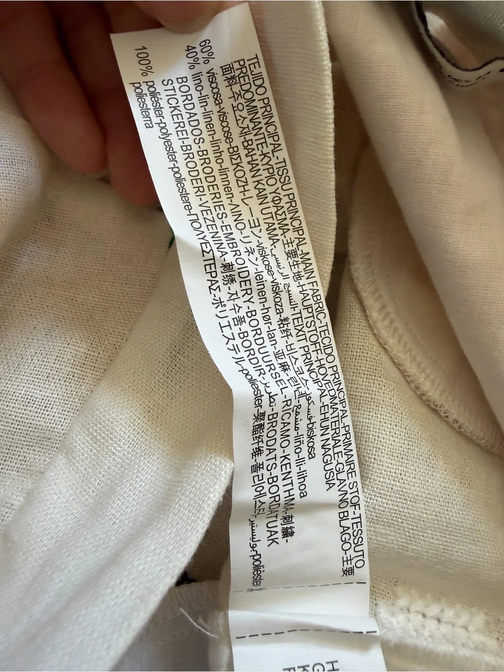Zara Linen-Blend Embroidered Pants Size XS